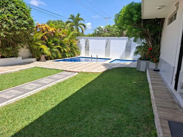 Alberca con vegetación tropical